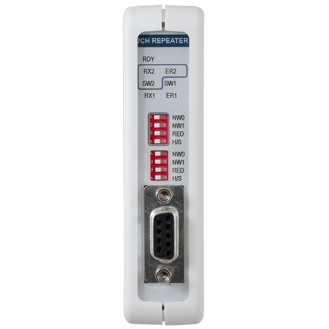 ComBricks 2 Channel Repeater Module front view, Anybus Diagnostics, MPN: 101-201102