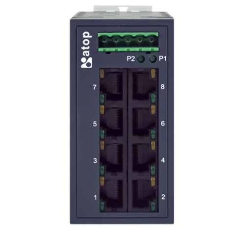ATOP EH2008 - Fast Ethernet Industrial 8-port 10/100 Unmanaged Switch