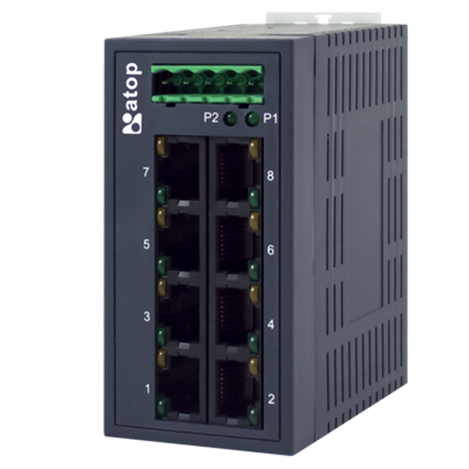 ATOP EH2008 - Fast Ethernet Industrial 8-port 10/100 Unmanaged Switch