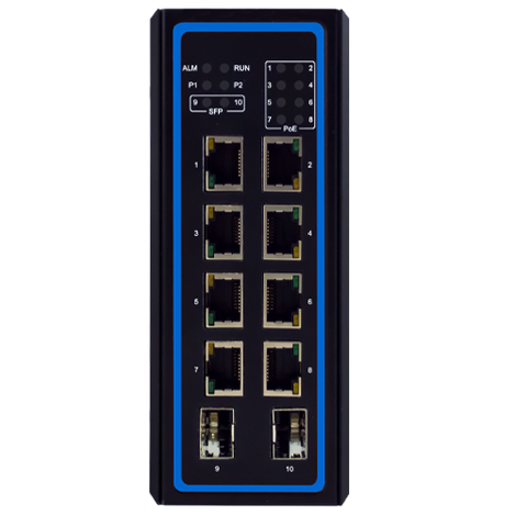 ATOP EHG6410 Industrial 10-port Unmanaged Gigabit Switch, Optional PoE