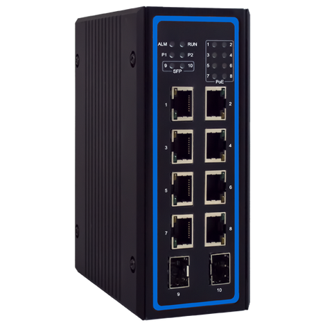 ATOP EHG6410 Industrial 10-port Unmanaged Gigabit Switch, Optional PoE