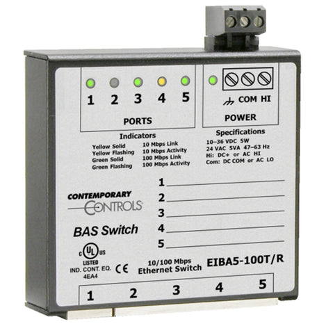 EIBA5-100T/R - Commercial Ethernet Switch 5 Port Din Rail Mount