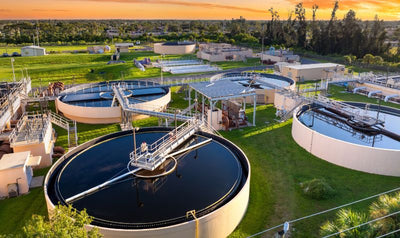 water treatment facility at sunrise