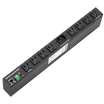 PDU 8QB photo front view with 8 outlets, RJ45 connecctor, terminal block connector