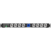 NETIO PowerPDU 8QV shown ina rack mount holder.