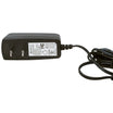 9V 600mA US wall power supply with fixed blades, showing the rating label with UL, FCC and Level VI efficiency marks