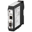 Ixxat CAN Ethernet Bridge NT 100, the side of the unit has 1 rj45 Ethernet connector  and 1 CAN db9 connector.  Pin assignment for the CAN Connector  and Power Connector are on the label.