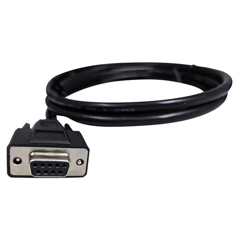 Black cable with a DB9 connector 