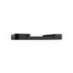 A black plastic mounting bracket or clip component shown from a side profile