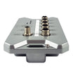 Front view of metallic device with 5 M12  ports