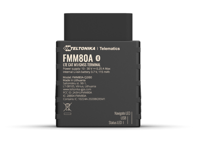 FMM80A - OBD2 4G Cat M1 Tracker with Crash Trace Data