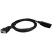 Black diagnostic cable with CAN DB9 connector to an M12 ODB2 connector