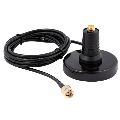 The Magnetic Foot with RP-SMA connectors, 1.5m cable, designed for use with CANblue II and the Stub Antenna.