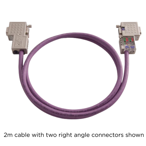 PROFIBUS Cable with two right angle connectors