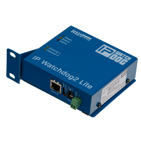 Blue IP Watchdog2 Lite device with mounting for installation.