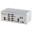 A white Ixxat Mobilizer industrial networking chassis with a ribbed metal heatsink top and a detailed rear panel showing various ports including RS232, Ethernet, USB, and LAN.