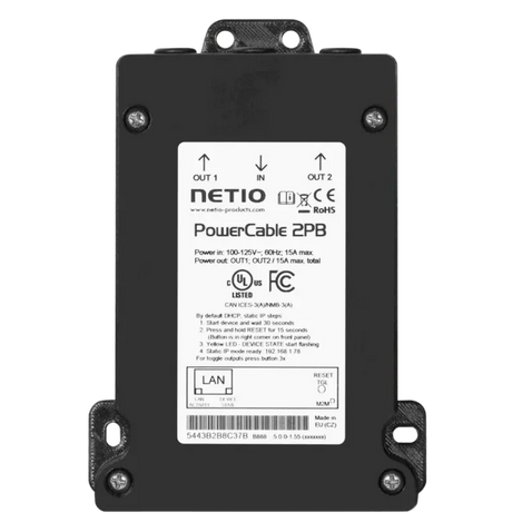 PowerCable 2PB Label on unit