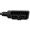 Close-up of a black OBDII diagnostic connector
