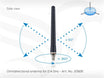 Omnidirectional antenna horizontal 360 degrees pattern, vertical is 60 degrees, 2.4GHz