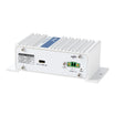 PEAK PAE-Media Converter rear panel with USB-C port, 6–36 V DC Phoenix power connector, ground screw, and power LED