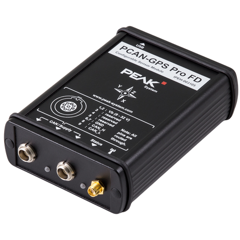 PEAK System PCAN-GPS Pro FD device showing connectors.
