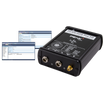 PEAK System PCAN-GPS Pro FD device image with screenshots of configuration software.