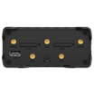 RUT956 top view with 2 mobile, 1 GPS and 2 Wi-Fi antenna connects, 1 USB port and a reset button.