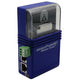 Blue electronic device with clear top cover labeled 'sensorProbeWT Wireless Tunnel'