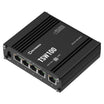 TSW100 showing PWR connector and 5 ethernet ports