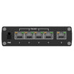 TSW100 showing PWR connector and 5 ethernet ports
