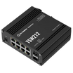 TSW212 layong on side, showing 8 Gigabit Ethernet ports and 2 SFP ports