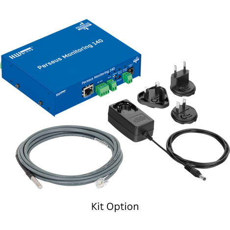 Perseus 140 Monitoring Kit with temperature sensor, and universal power supply.