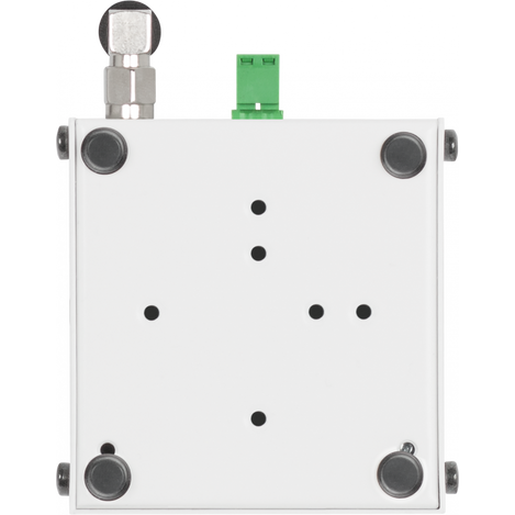 Bottom view of the SD-WLD  shows antenna connector and terminal block.