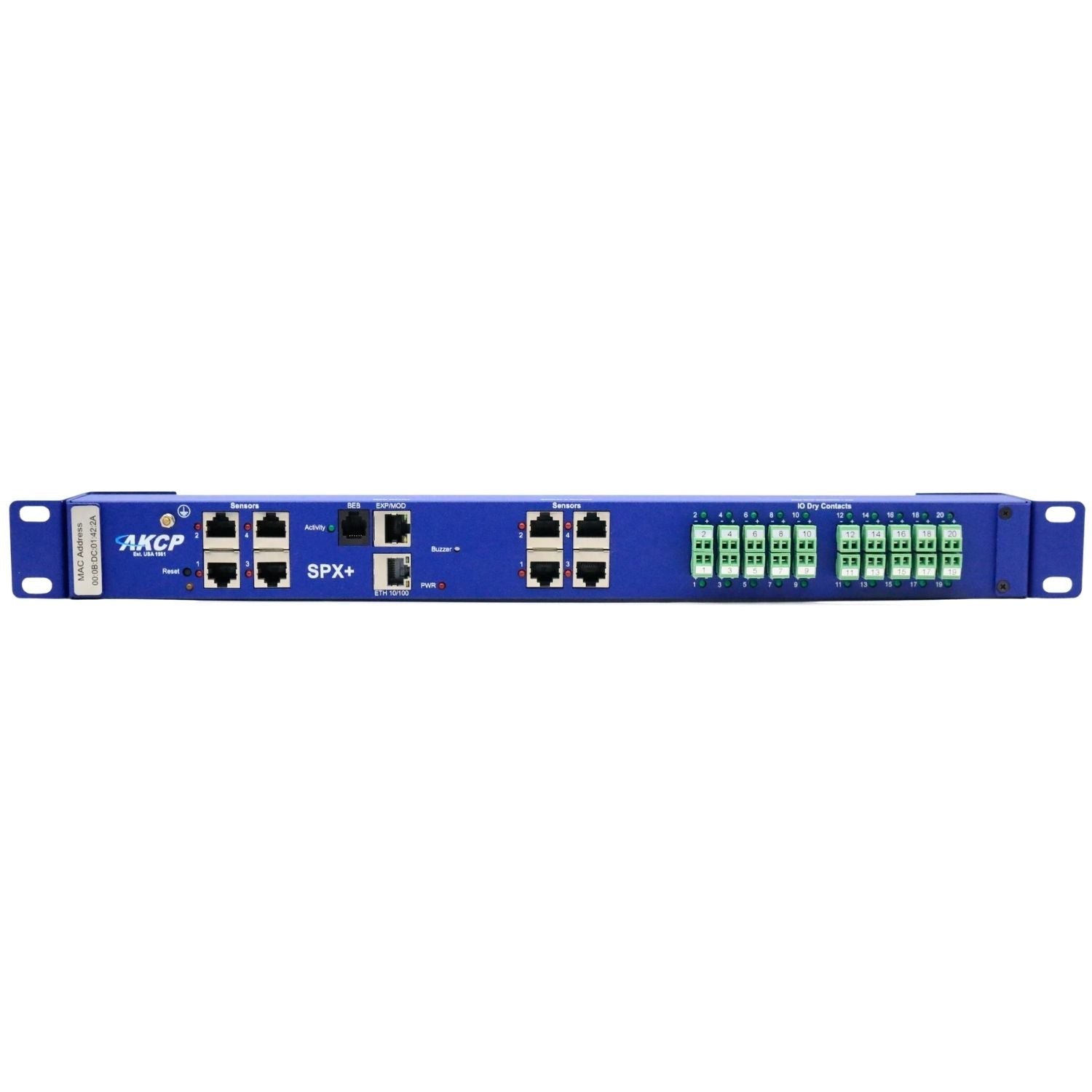 AKCP SPX8-X20 sensorProbeX+ | 8 Sensor Ports + 20 Dry Contact