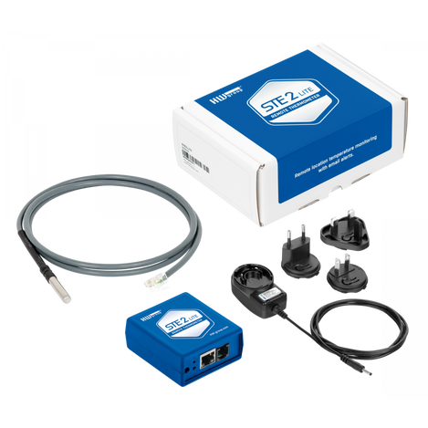 Package contents for the STE2 LITE kits include temperature sensor, power supply, and STE2 Lite device.