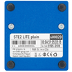 Bottom side label on the STE2 LITE shows manufacturer part number, device serial number, and power information.