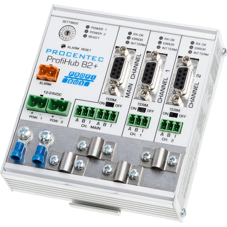 ProfiHub B2+ Profibus Redundant Repeater Angled Image