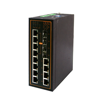 ATOP EH7512 - 12-Port Managed Fast-Ethernet Switch, PoE, Gigabit Uplinks, Profinet Certified