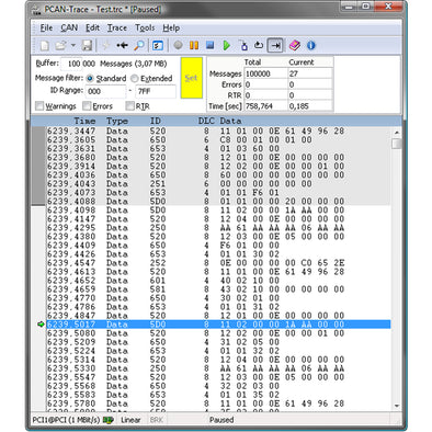 PCAN Trace and Data Logger Software