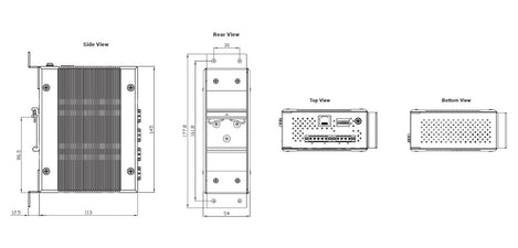 ATOP EHG7504 - 4 Port Industrial Managed Gigabit PoE Switch, PROFINET Certified, DIN-Rail Mount