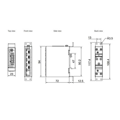 ATOP EH3305 - Industrial Fast Ethernet Switch 5-Port Slim-Type, SPCC