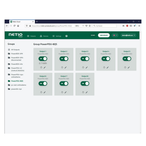 Netio PowerPDU 8QS, 8x IEC-320 C13 switched and metered PDU