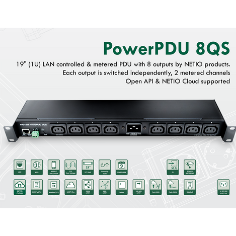 Netio PowerPDU 8QS, 8x IEC-320 C13 switched and metered PDU
