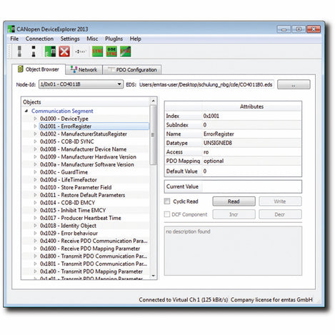 CANopen DeviceExplorer - CANopen Master Tool